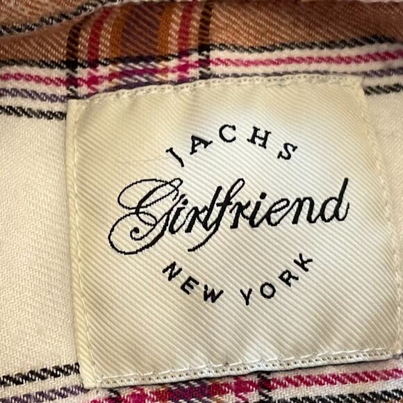 Jachs NY Girlfriend Anniversary Tan, Purple Plaid Button Down Flannel Shirt M - Picture 11 of 14